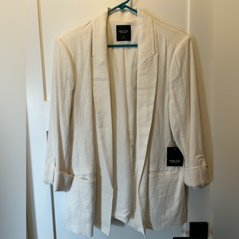 Simply Vera by Vera Wang Women's Cream Blazer XL